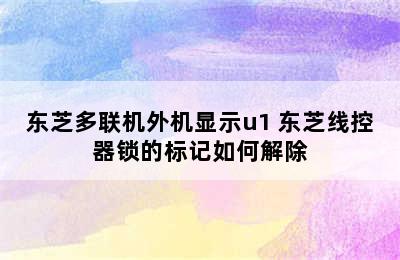 东芝多联机外机显示u1 东芝线控器锁的标记如何解除